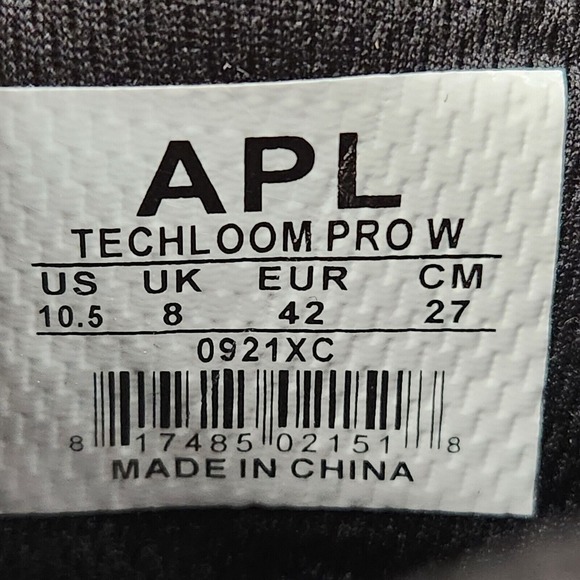 APL TechLoom PRO Womens Sz 10.5 Black Knit Athletic Classic Running Sneaker Shoe - Picture 10 of 10
